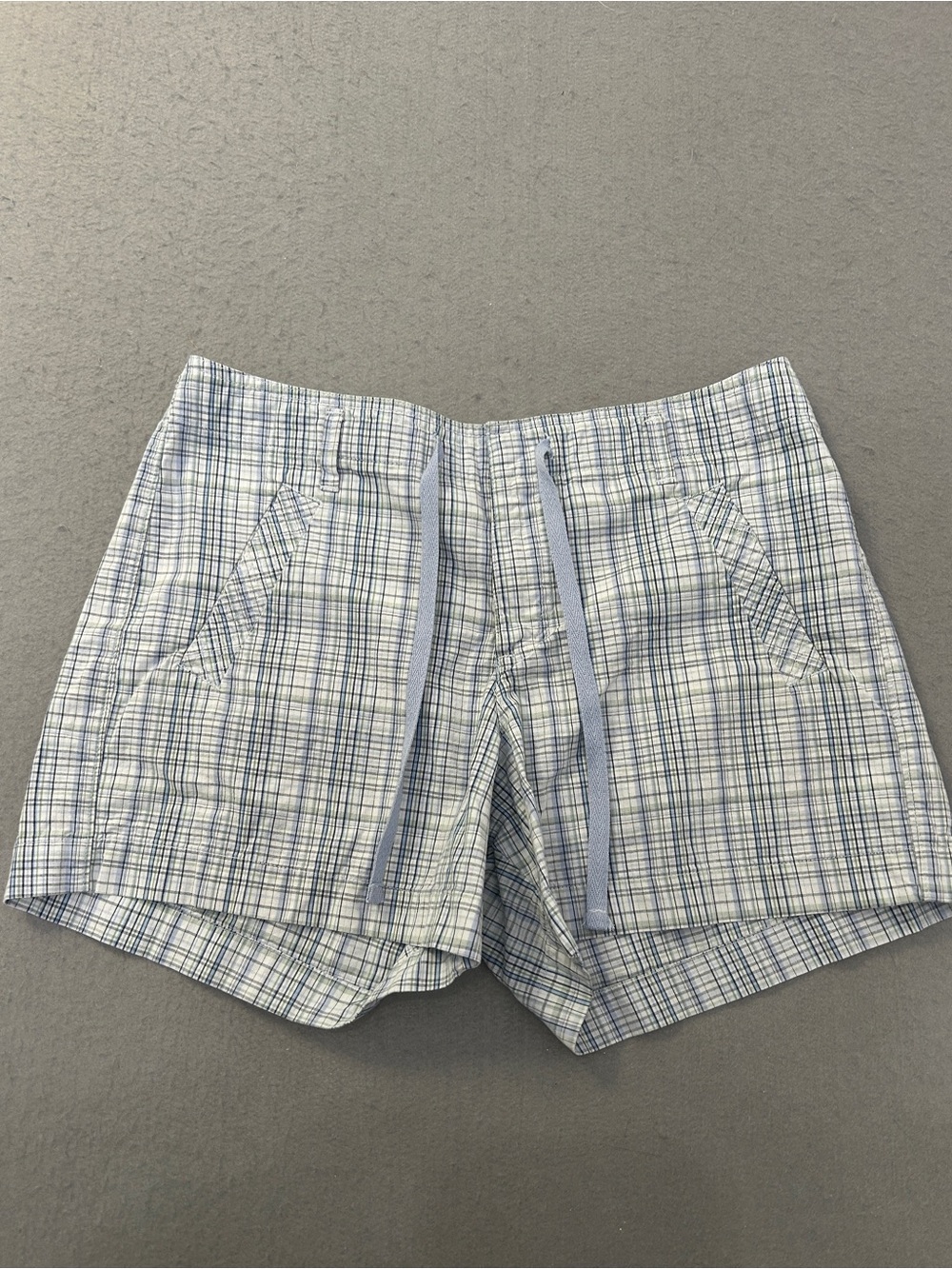 Women’s Lee Size 14 Blue Plaid Drawstring Shorts